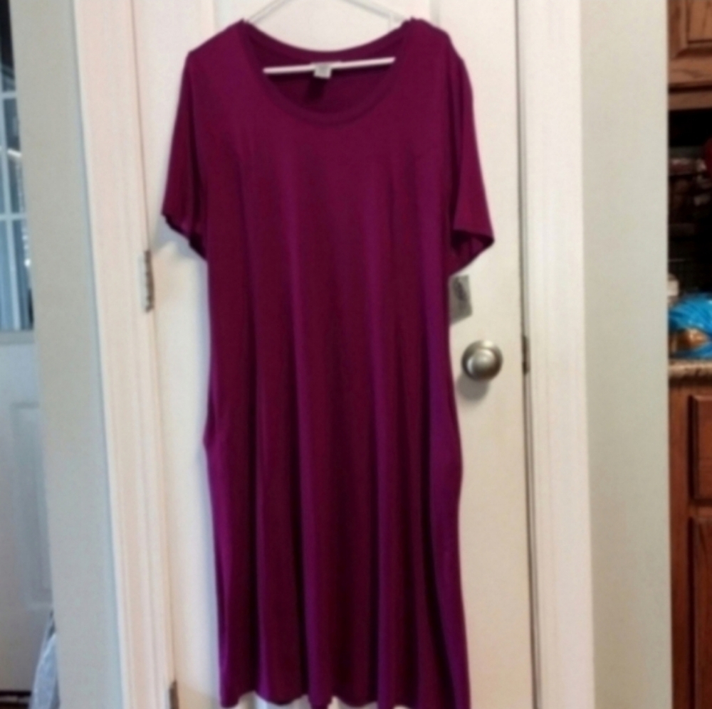 Catherine's NWT Elegant Plum Women's 0X(14-16) Midi Dress Career Office Dressy